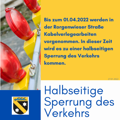 Halbseitige Straßensperre | Gemeinde Emmingen-Liptingen