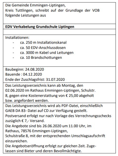 Stellenangebote Und Ausschreibungen | Gemeinde Emmingen-Liptingen